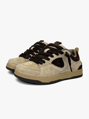 SUEDE PANEL VINTAGE CHUNKY SNEAKERS