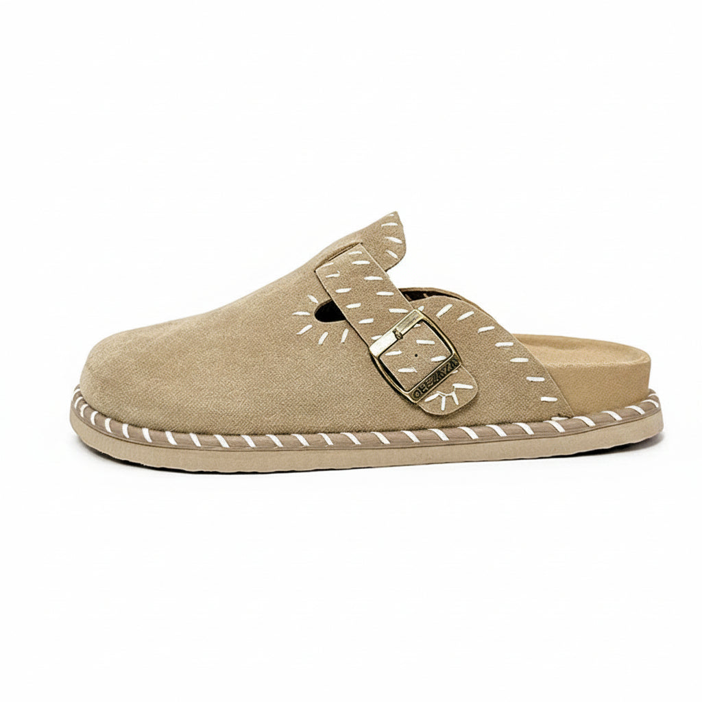 SOFT STITCH MULE SANDALS
