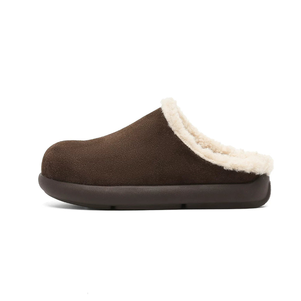 SUEDE COZY FLEECE-LINED CLOGS