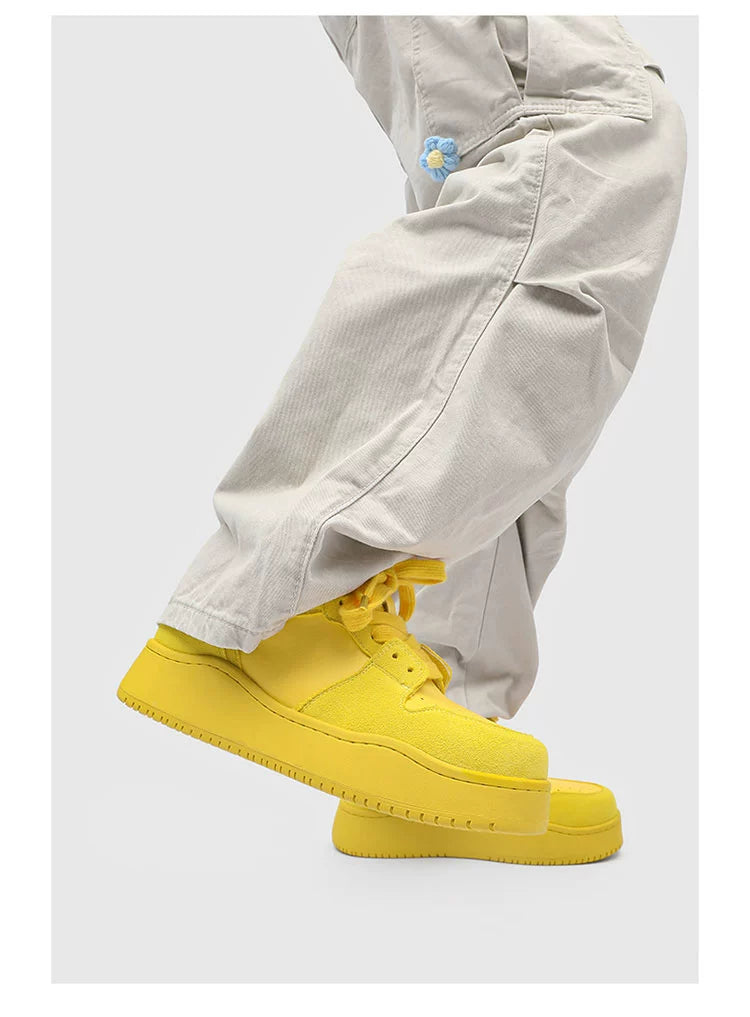 SOLID THICK SOLE SNEAKERS