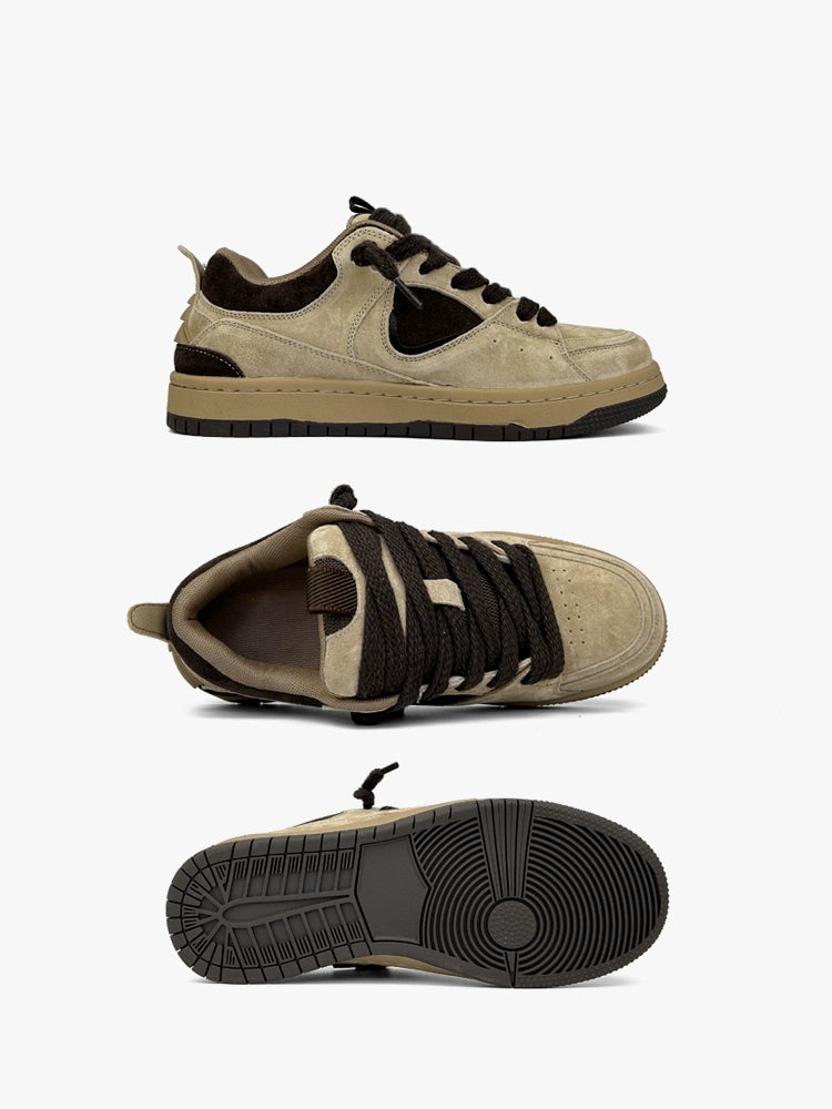SUEDE PANEL VINTAGE CHUNKY SNEAKERS