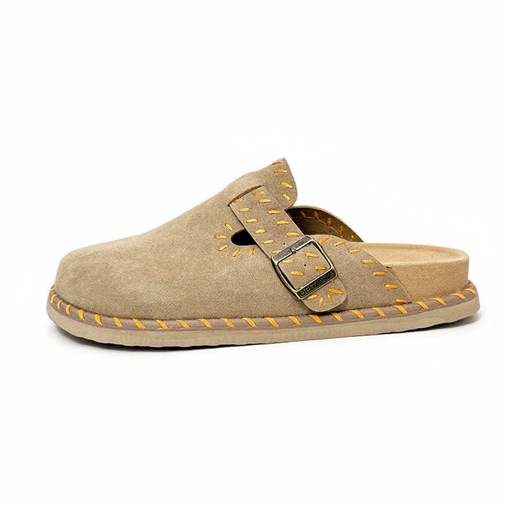 SOFT STITCH MULE SANDALS