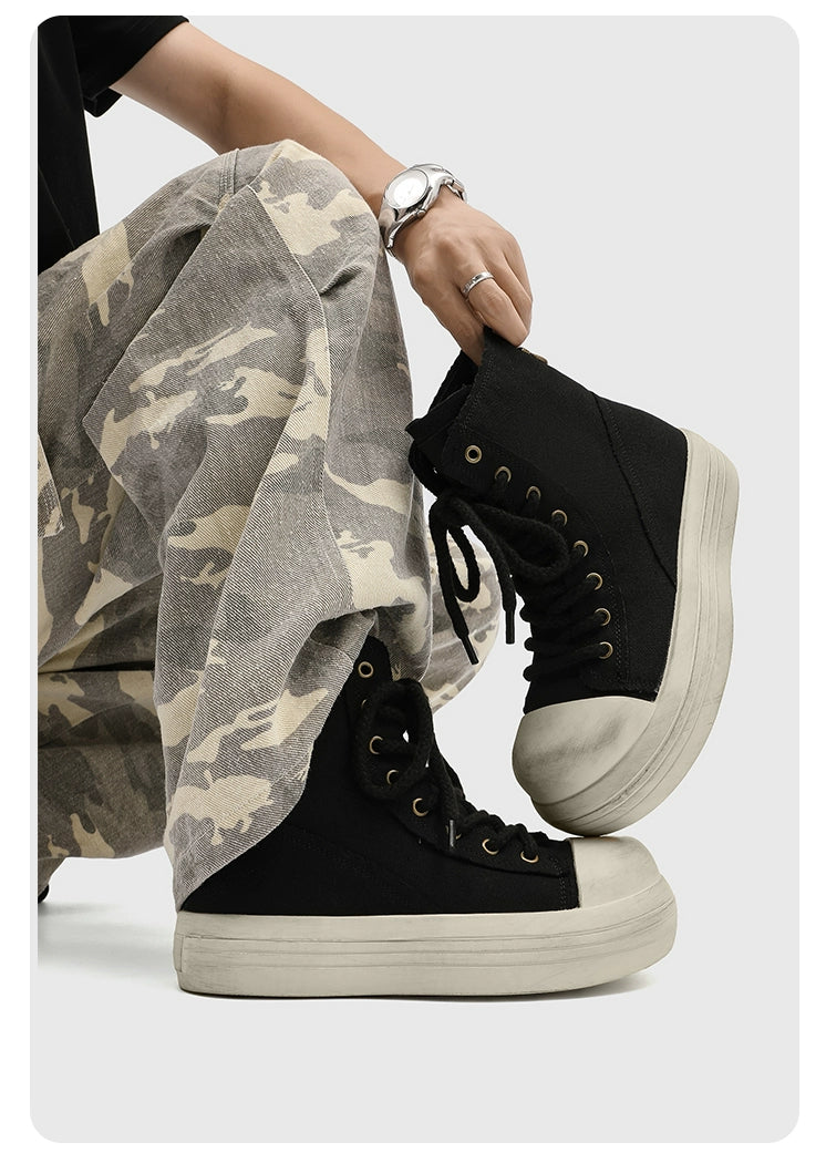 VINTAGE-STYLE HIGHTOP PLATFORM SNEAKERS