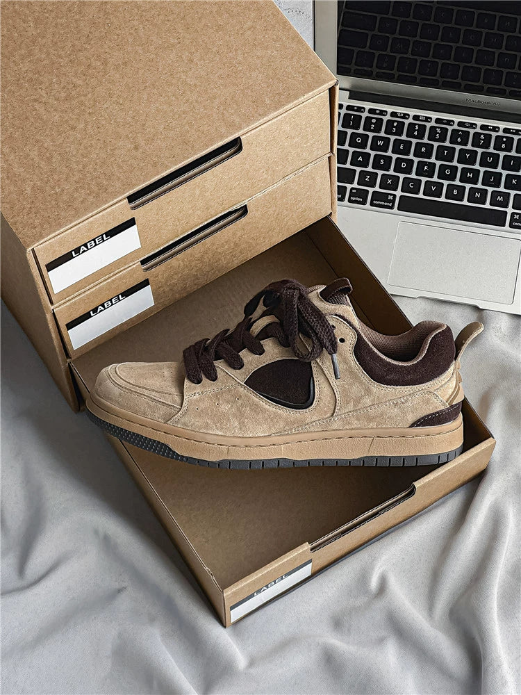 SUEDE PANEL VINTAGE CHUNKY SNEAKERS