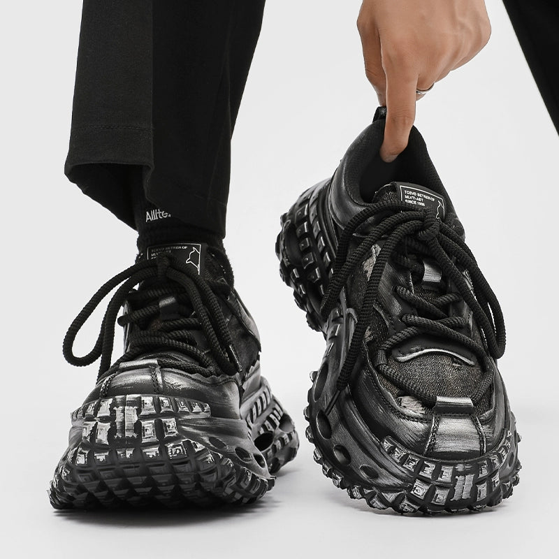 TEXTURED SPIKE SOLE TRAIL SNEAKERS