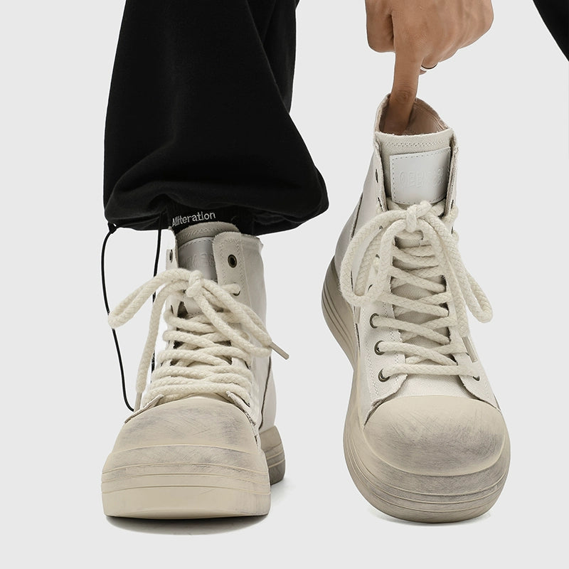 VINTAGE-STYLE HIGHTOP PLATFORM SNEAKERS