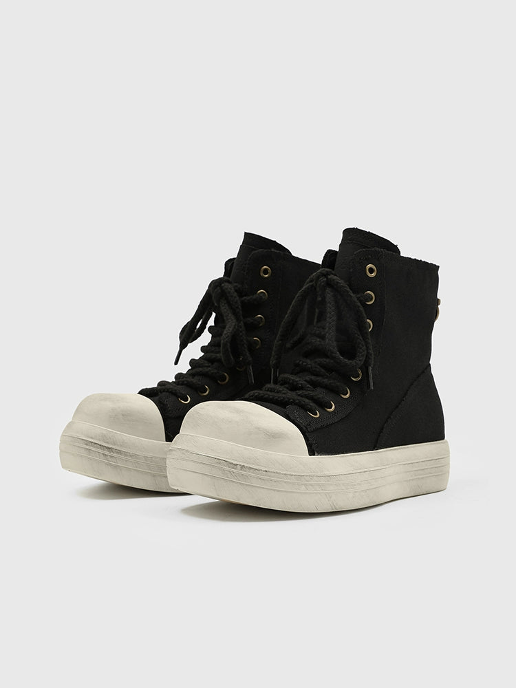 VINTAGE-STYLE HIGHTOP PLATFORM SNEAKERS
