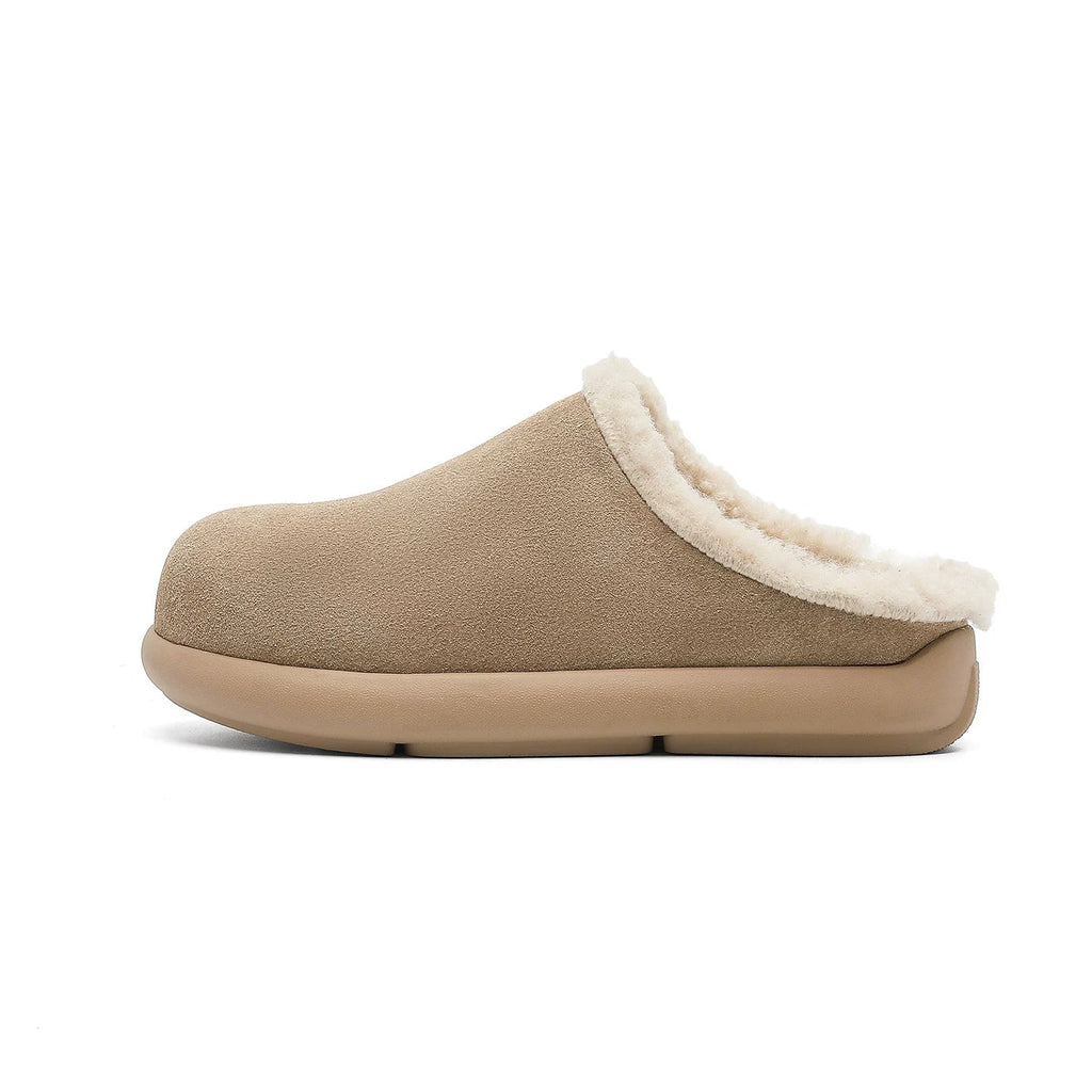 SUEDE COZY FLEECE-LINED CLOGS