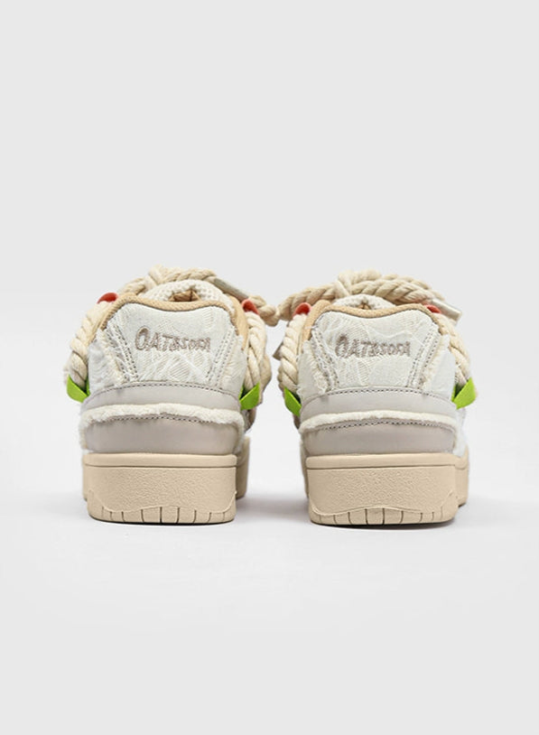 MULTI-COLOR ROPE LACE CHUNKY SNEAKERS
