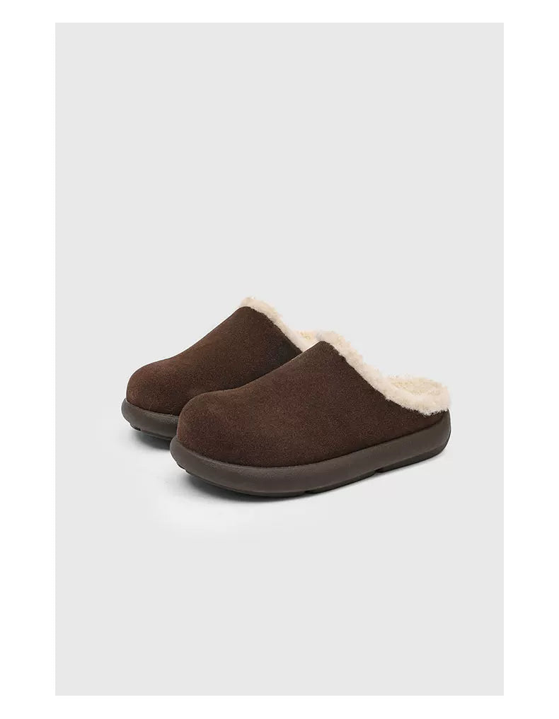 SUEDE COZY FLEECE-LINED CLOGS
