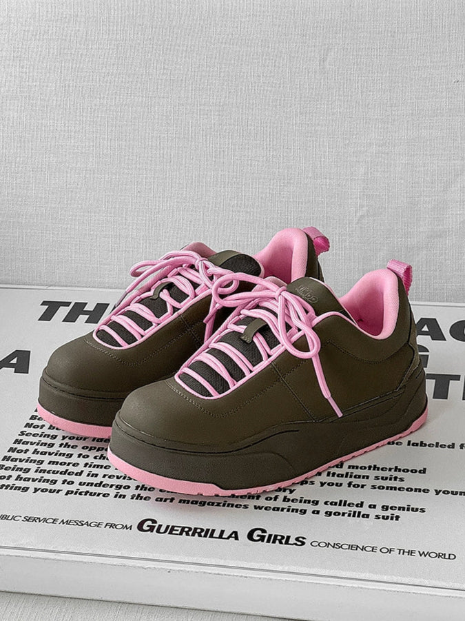 CHUNKY MOSS PINK TRAIL SNEAKERS