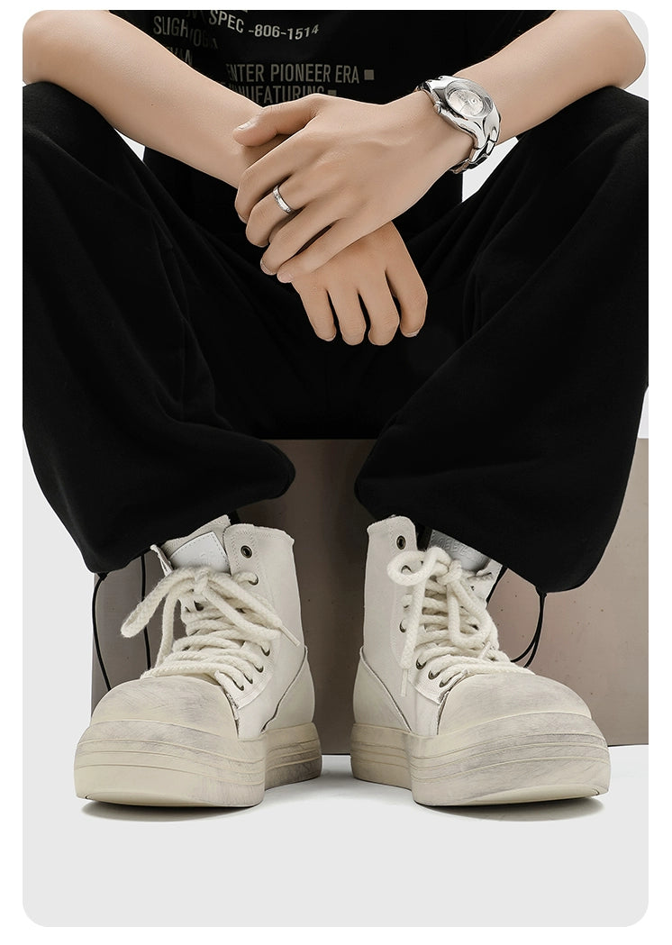 VINTAGE-STYLE HIGHTOP PLATFORM SNEAKERS