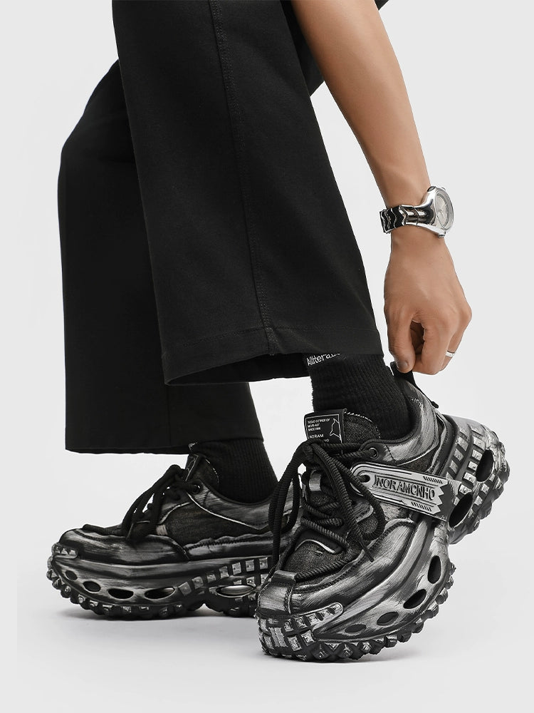 TEXTURED SPIKE SOLE TRAIL SNEAKERS