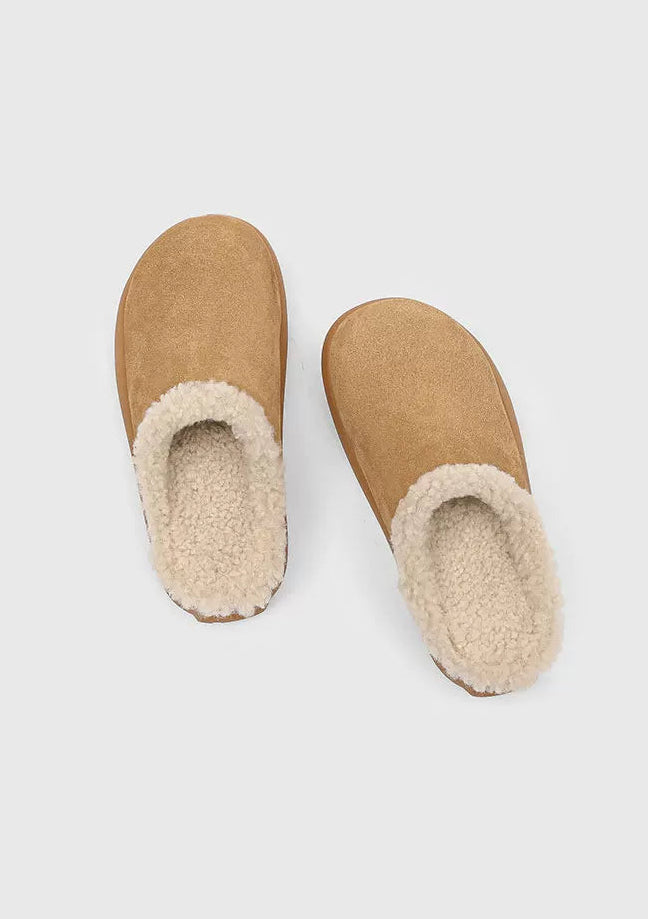 SUEDE COZY FLEECE-LINED CLOGS