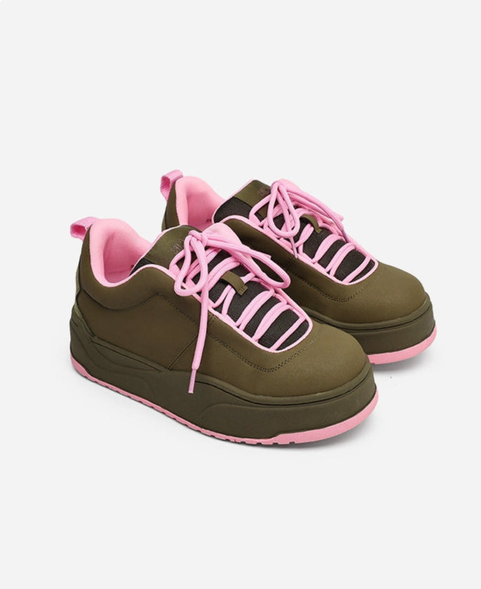 CHUNKY MOSS PINK TRAIL SNEAKERS