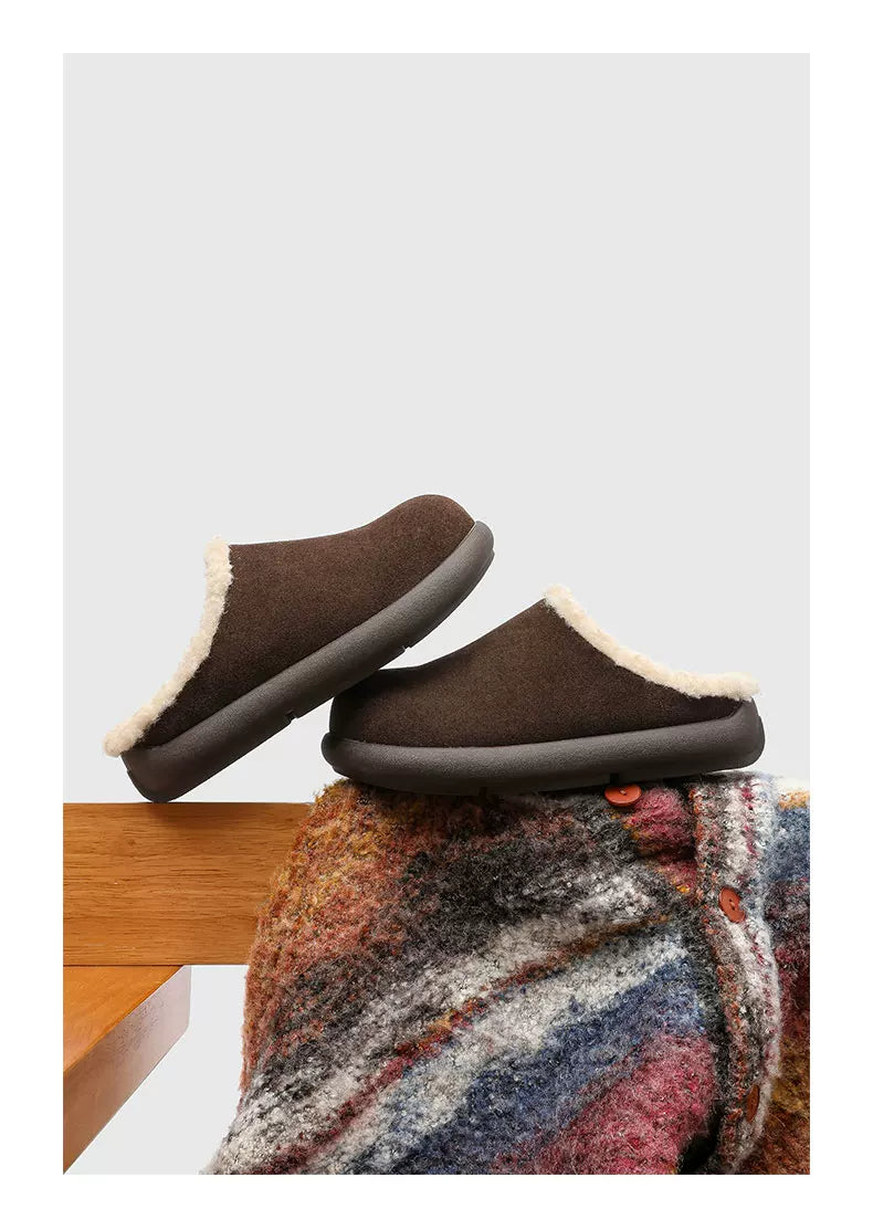 SUEDE COZY FLEECE-LINED CLOGS