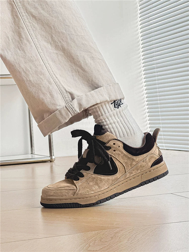 SUEDE PANEL VINTAGE CHUNKY SNEAKERS