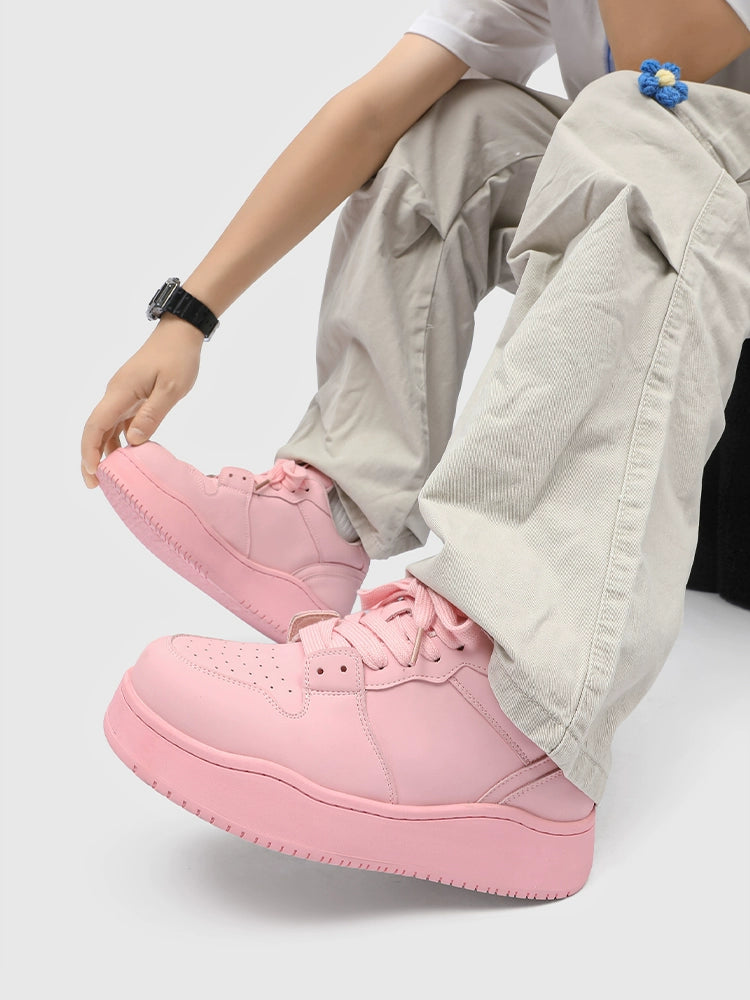 SOLID THICK SOLE SNEAKERS