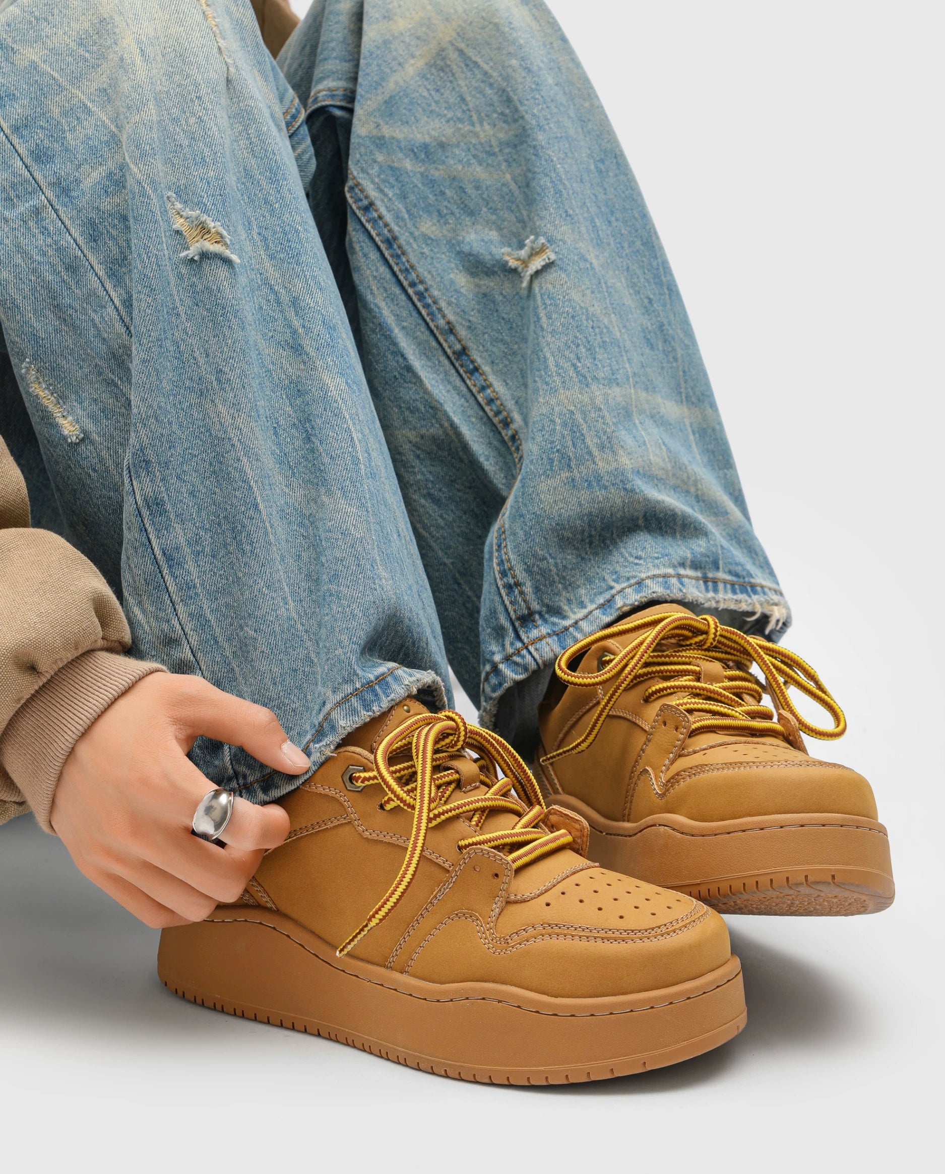 SUEDE LOWTOP PLATFORM SNEAKERS