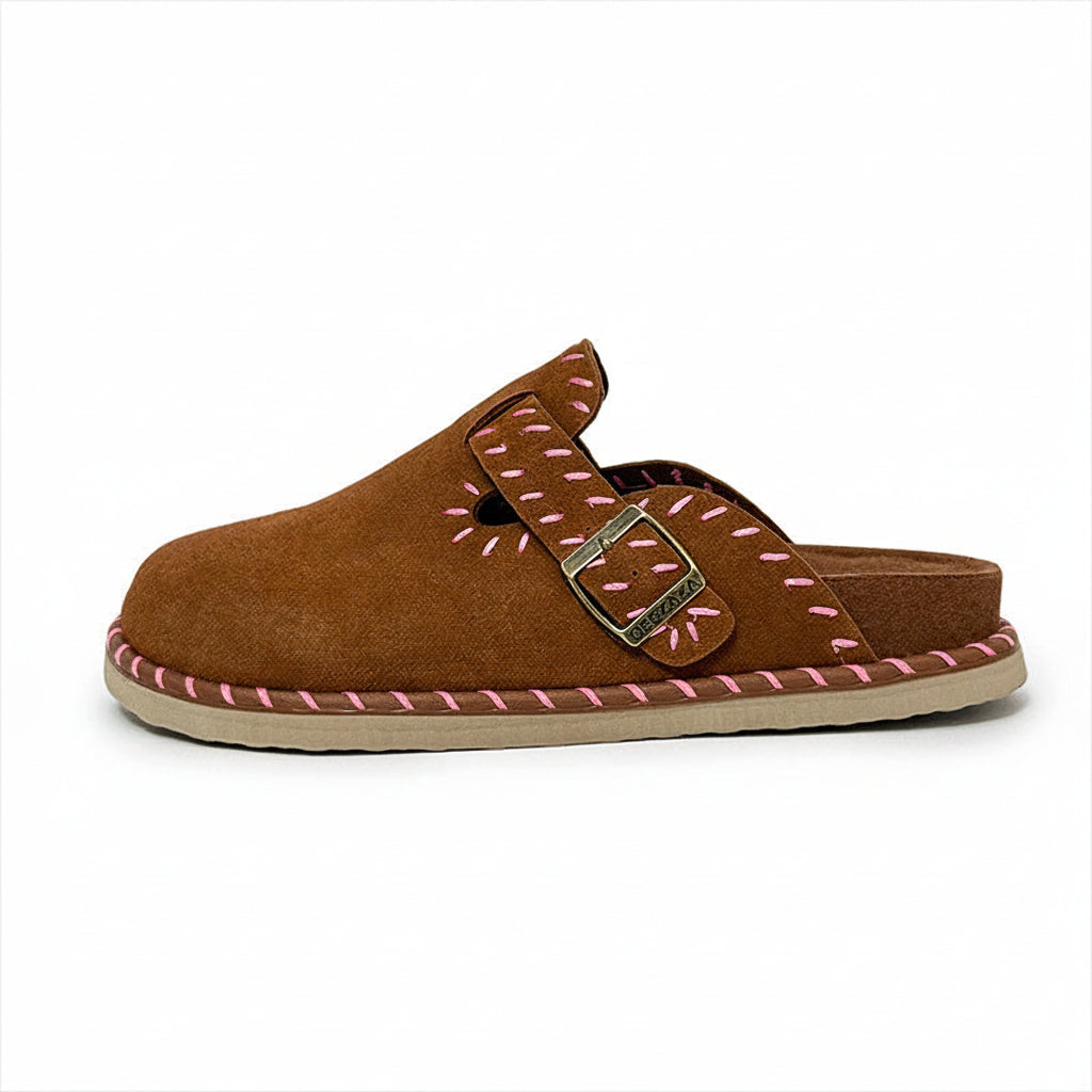 SOFT STITCH MULE SANDALS
